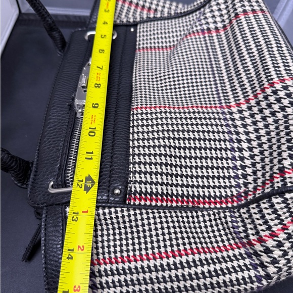 Chaps Black & White Houndstooth Tote Bag  preppy dark academia - Picture 9 of 14